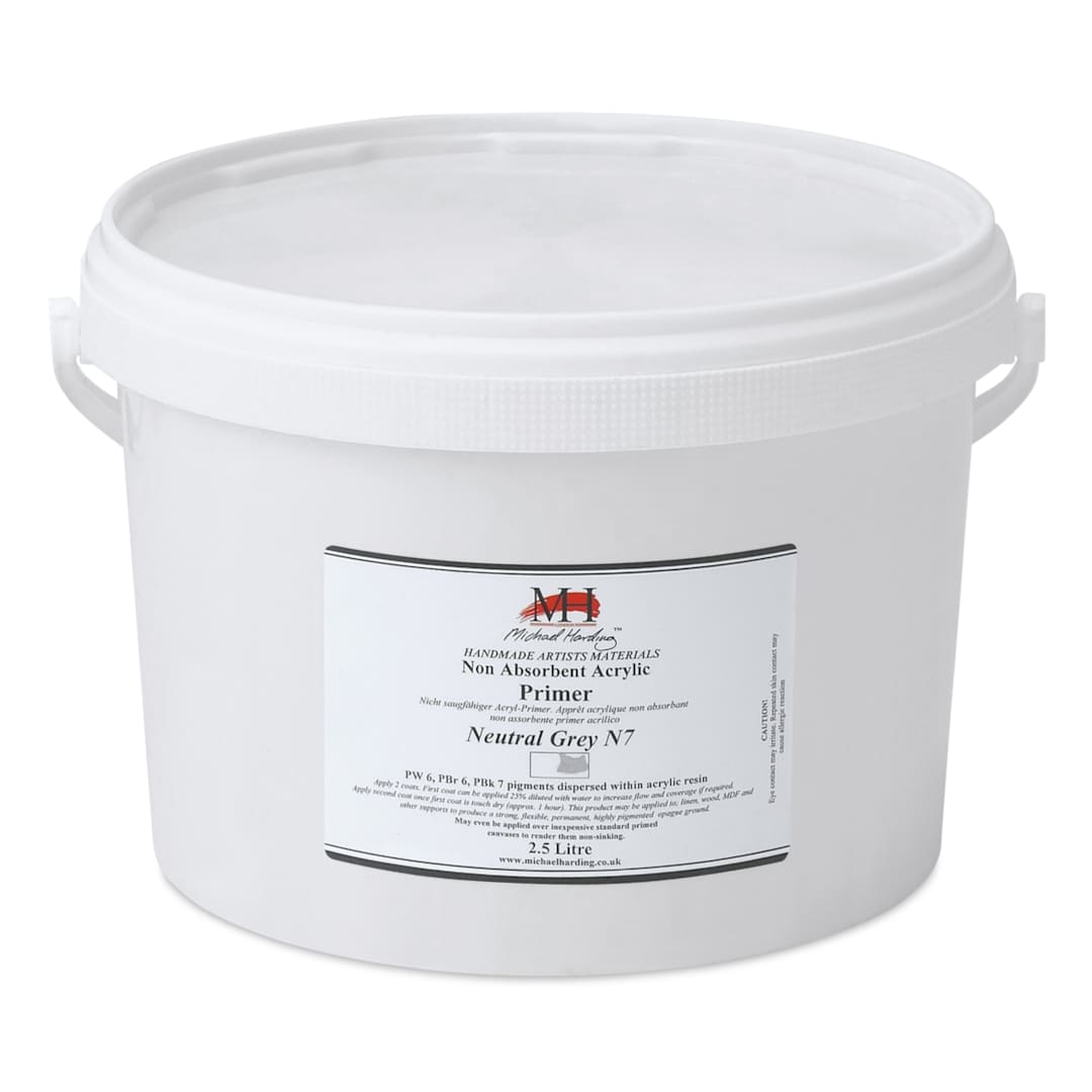 Open in modal - Michael Harding Non-Absorbent Acrylic Primer - Neutral Grey, 2.5 Liter, Bucket - front
