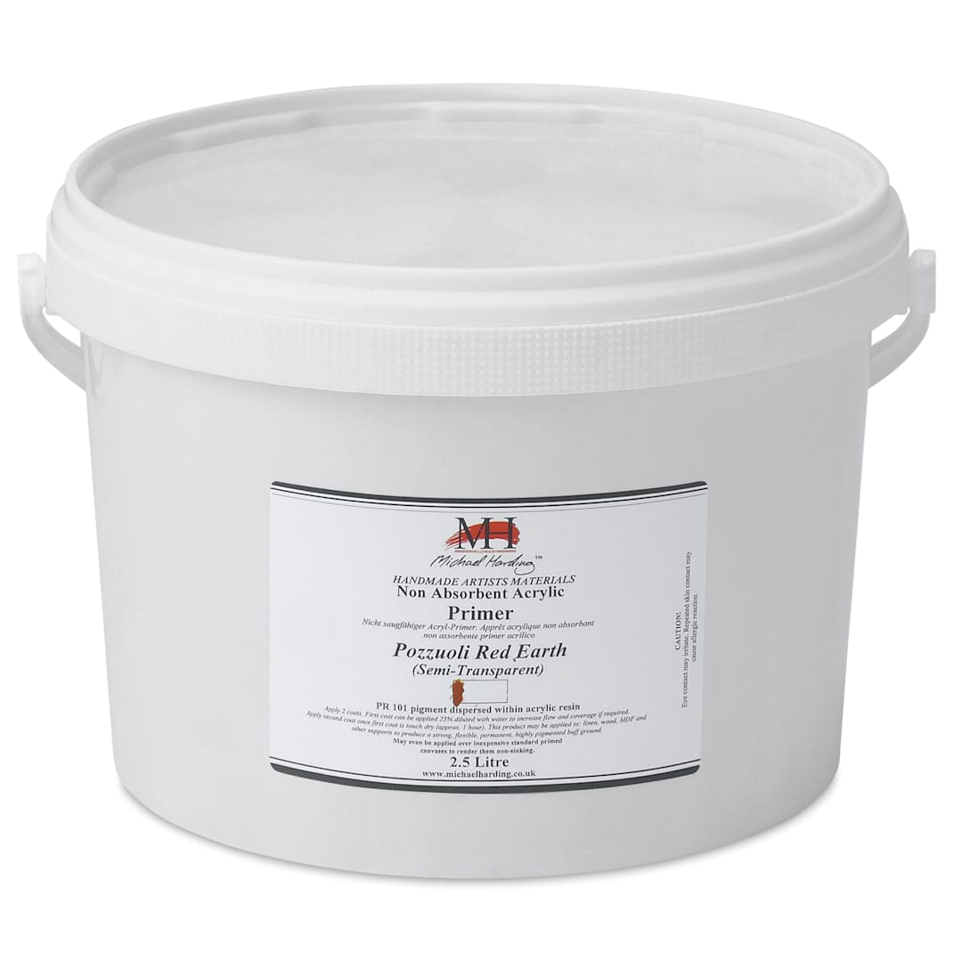 Open in modal - Michael Harding Non-Absorbent Acrylic Primer - Pozzuoli Red Earth (Semi-Transparent), 2.5 Liter, Bucket - front