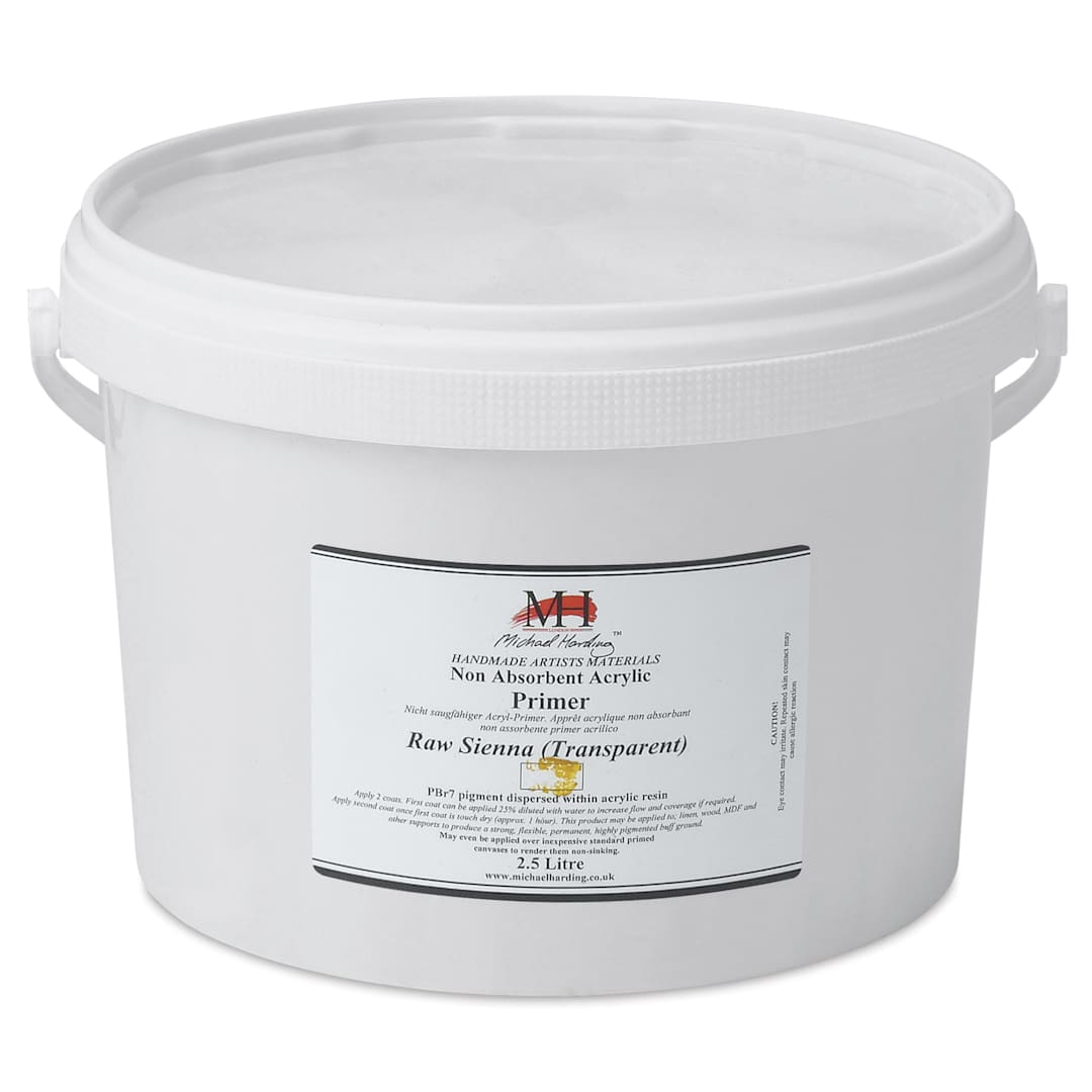 Open in modal - Michael Harding Non-Absorbent Acrylic Primer - Raw Sienna (Transparent), 2.5 Liter, Bucket - front