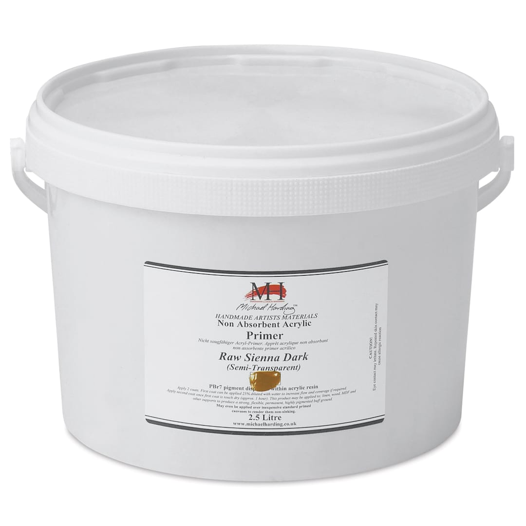 Open in modal - Michael Harding Non-Absorbent Acrylic Primer - Raw Sienna (Dark), 2.5 Liter, Bucket - front