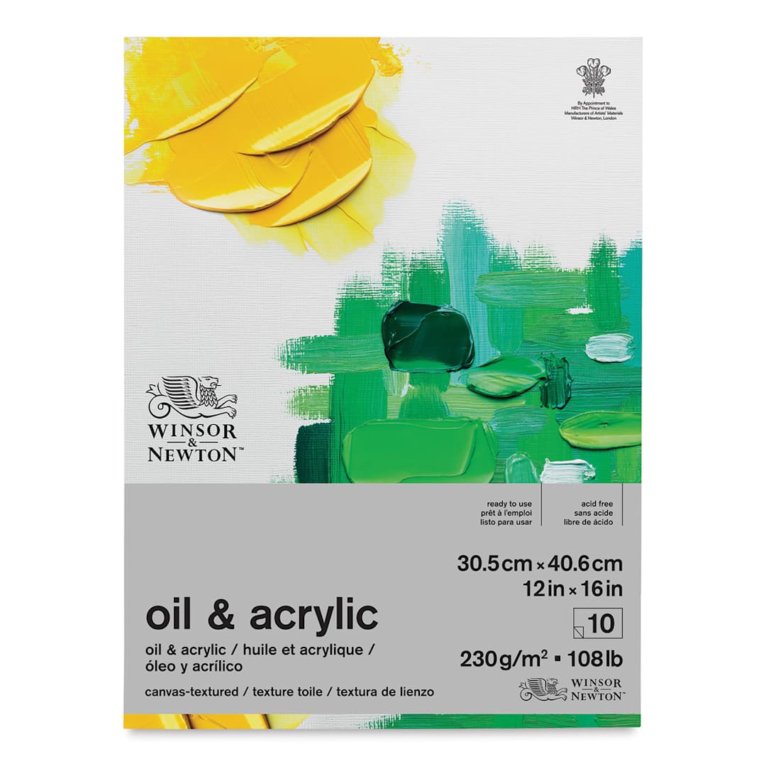 Open in modal - Winsor & Newton Oil & Acrylic Pad - 12" x 16" (front cover)