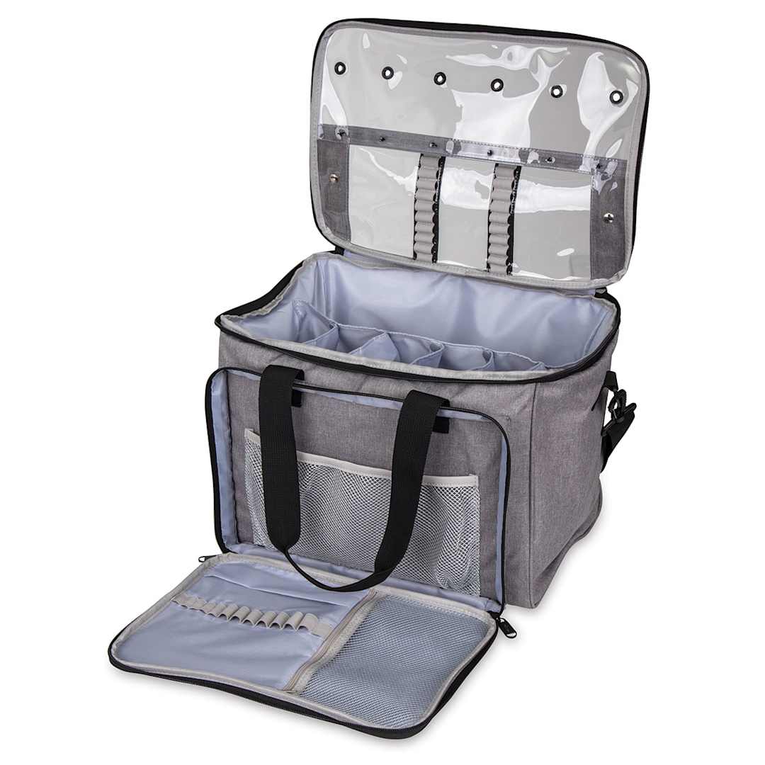 Open in modal - ArtBin Needleworks Project Bag - Grey (empty, top and side open)