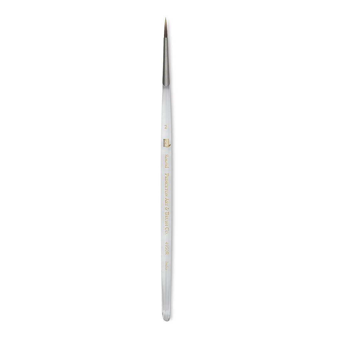 Open in modal - Princeton Synthetic Clear Handle Brush - Round, Short Handle, Size 2