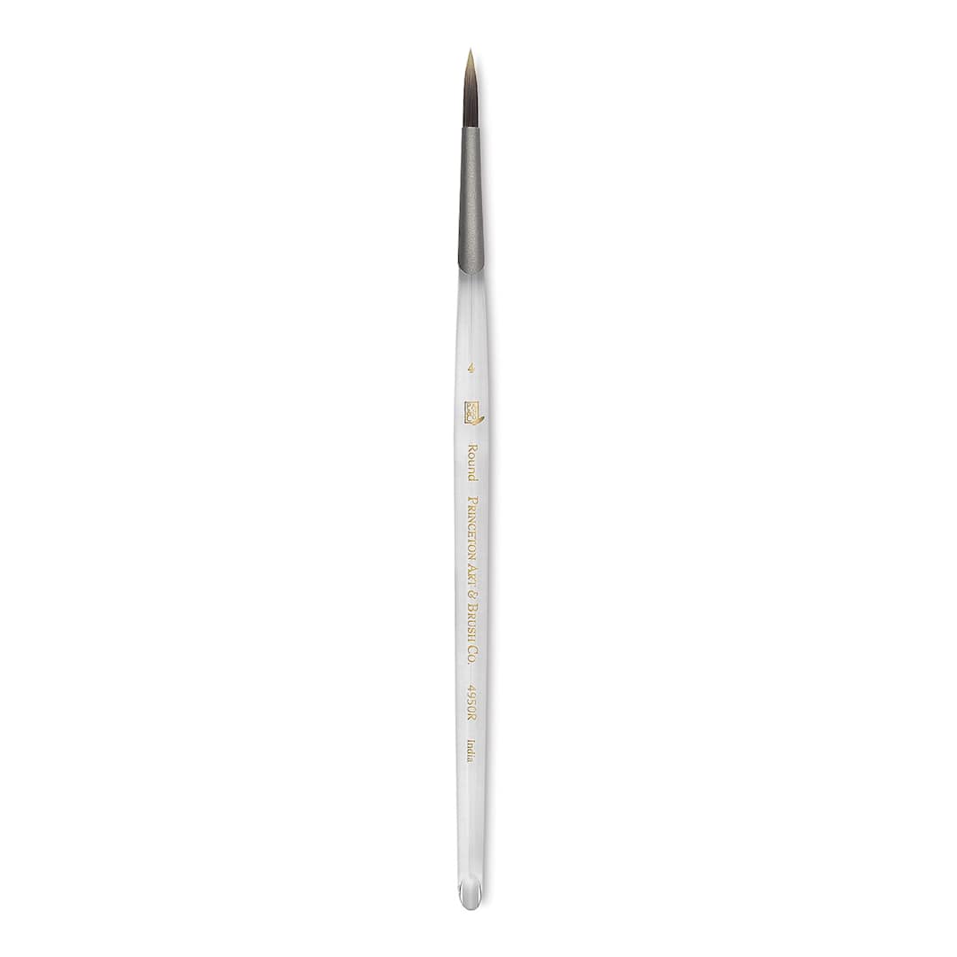 Open in modal - Princeton Synthetic Clear Handle Brush - Round, Short Handle, Size 4