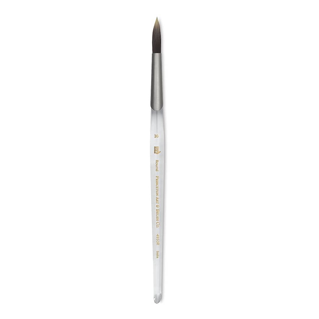 Open in modal - Princeton Synthetic Clear Handle Brush - Round, Short Handle, Size 10