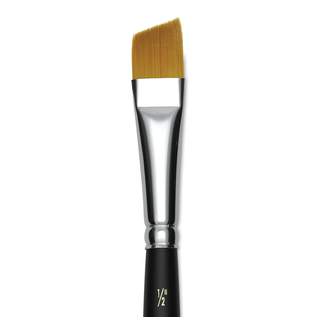 Open in modal - Blick Masterstroke Golden Taklon Brush - Angle Shader, Short Handle, Size 1/2" (close-up)