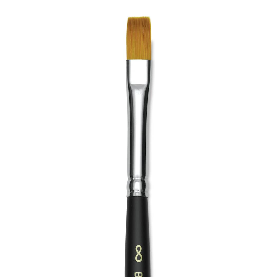 Open in modal - Blick Masterstroke Golden Taklon Brush - Shader, Short Handle, Size 8 (close-up)