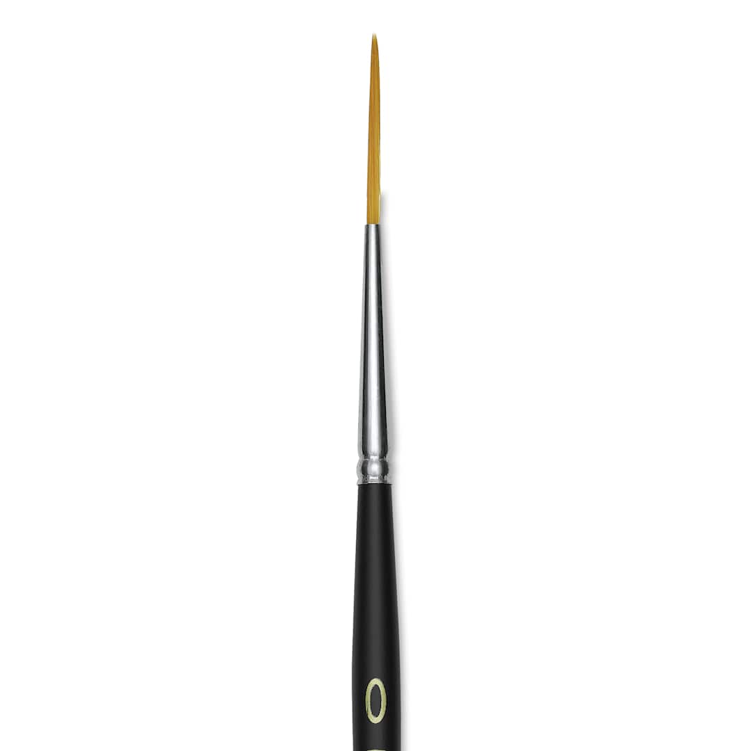 Open in modal - Blick Masterstroke Golden Taklon Brush - Script Liner, Short Handle, Size 0 (close-up)