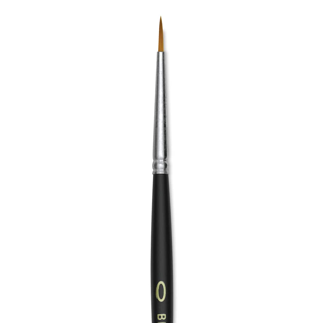 Open in modal - Blick Masterstroke Golden Taklon Brush - Round, Short Handle, Size 0 (close-up)