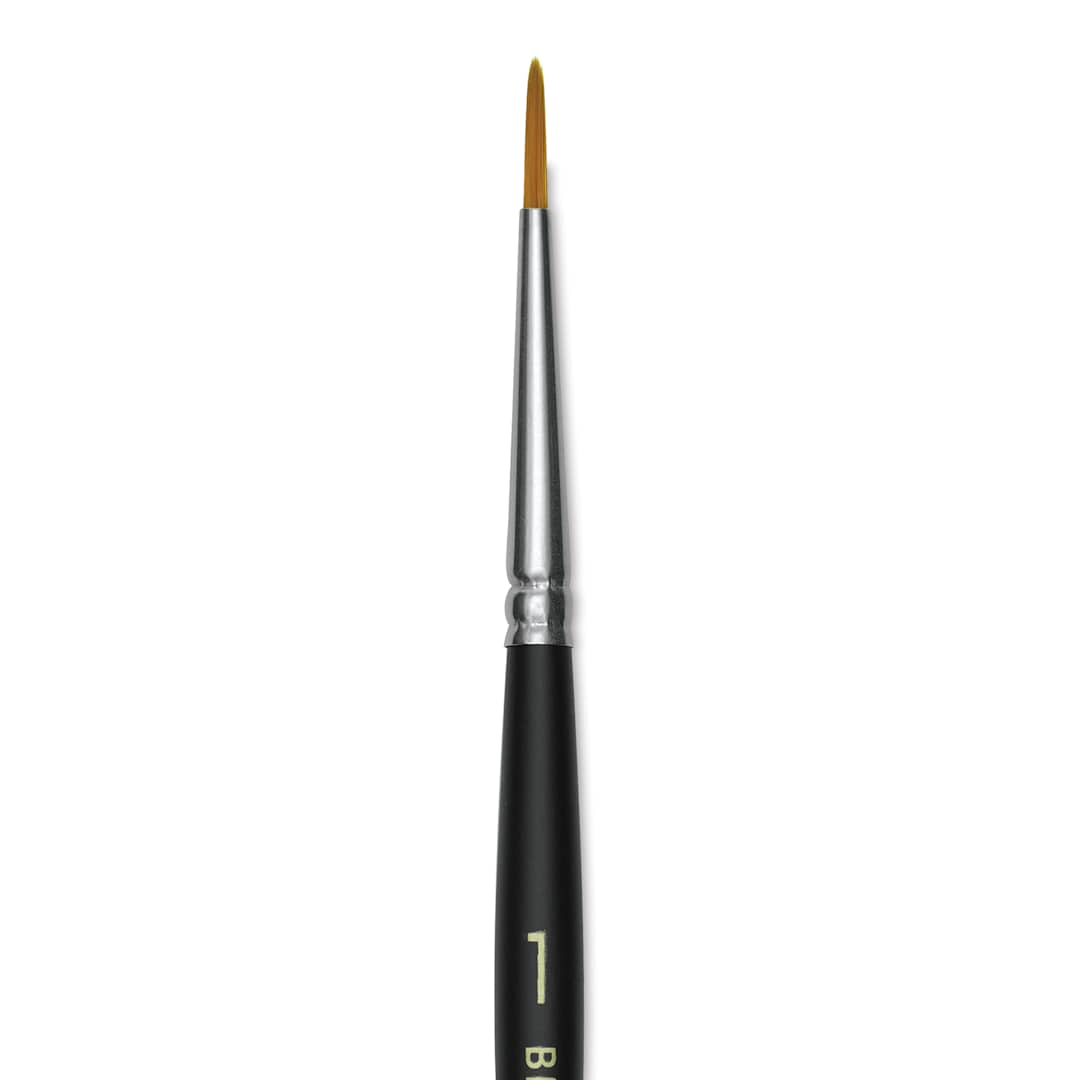 Open in modal - Blick Masterstroke Golden Taklon Brush - Round, Short Handle, Size 1 (close-up)