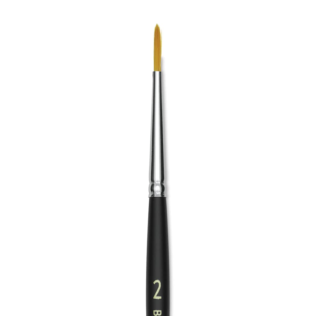 Open in modal - Blick Masterstroke Golden Taklon Brush - Round, Short Handle, Size 2 (close-up)