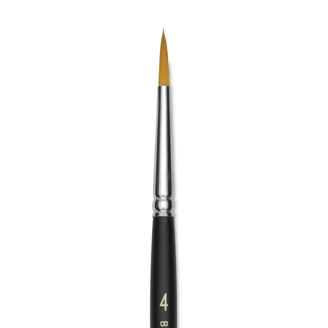 Open in modal - Blick Masterstroke Golden Taklon Brush - Round, Short Handle, Size 4 (close-up)