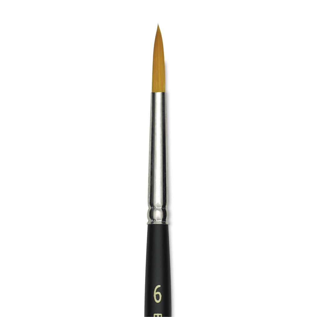 Open in modal - Blick Masterstroke Golden Taklon Brush - Round, Short Handle, Size 6 (close-up)