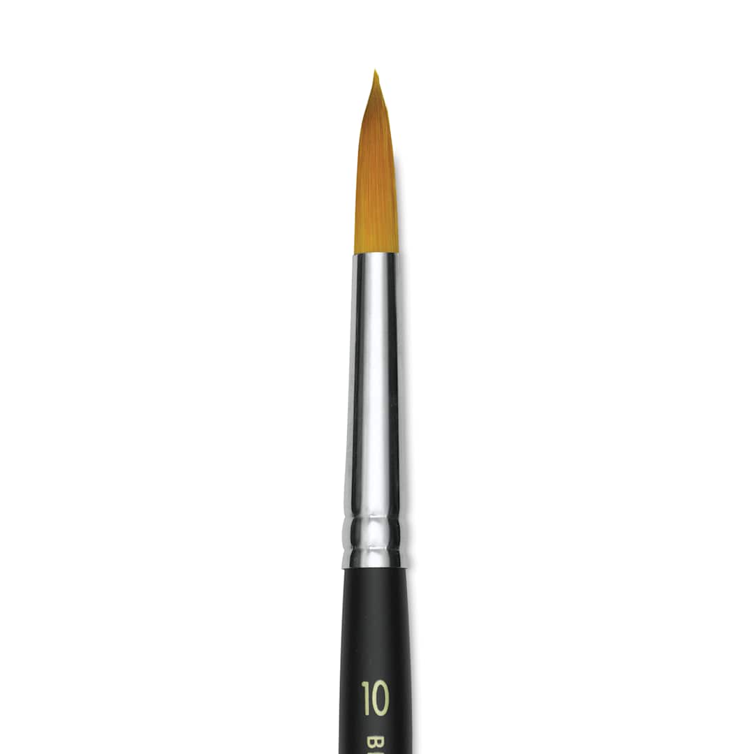 Open in modal - Blick Masterstroke Golden Taklon Brush - Round, Short Handle, Size 10 (close-up)