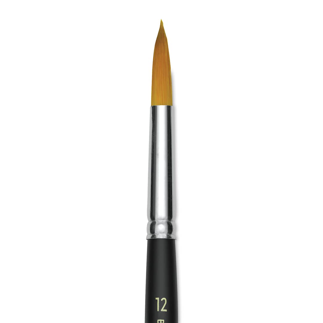 Open in modal - Blick Masterstroke Golden Taklon Brush - Round, Short Handle, Size 12 (close-up)