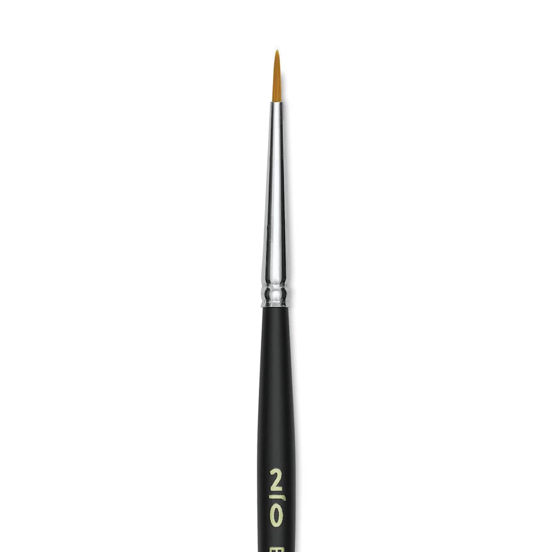Open in modal - Blick Masterstroke Golden Taklon Brush - Round, Short Handle, 2/0 (close-up)