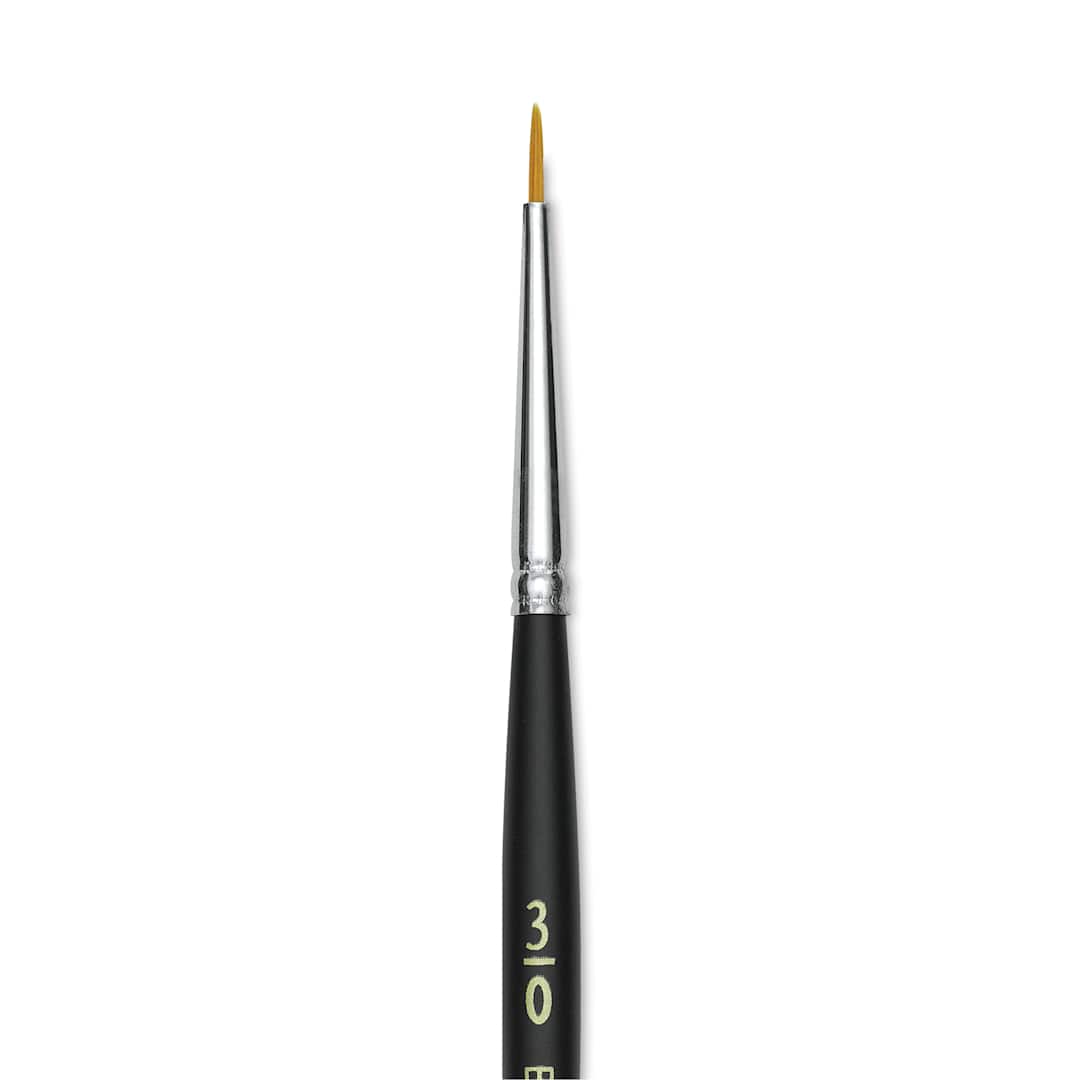 Open in modal - Blick Masterstroke Golden Taklon Brush - Round, Short Handle, 3/0 (close-up)