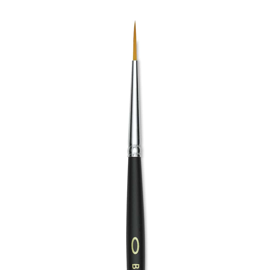 Open in modal - Blick Masterstroke Golden Taklon Brush - Liner, Short Handle, Size 0 (close-up)