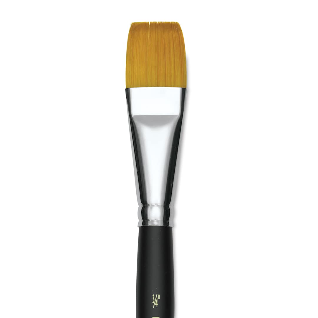 Open in modal - Blick Masterstroke Golden Taklon Brush - Flat, Short Handle, 3/4" (close-up)