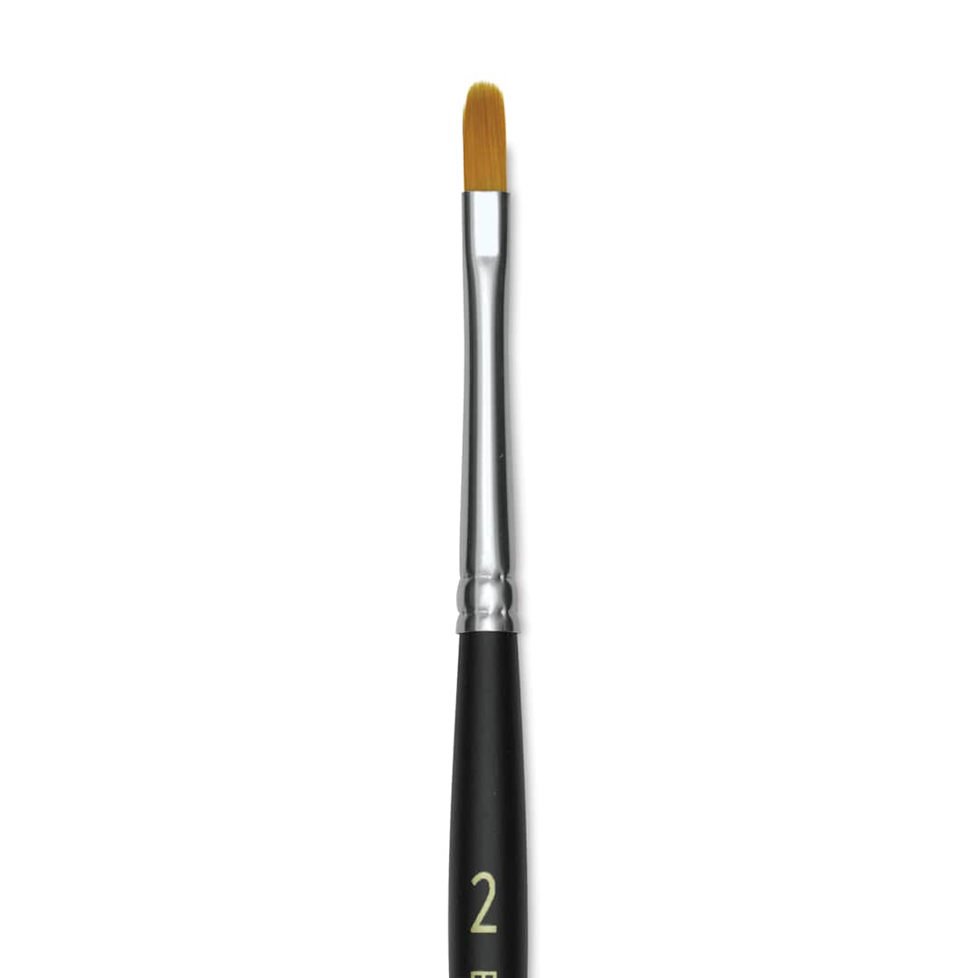 Open in modal - Blick Masterstroke Golden Taklon Brush - Filbert, Short Handle, Size 2 (close-up)