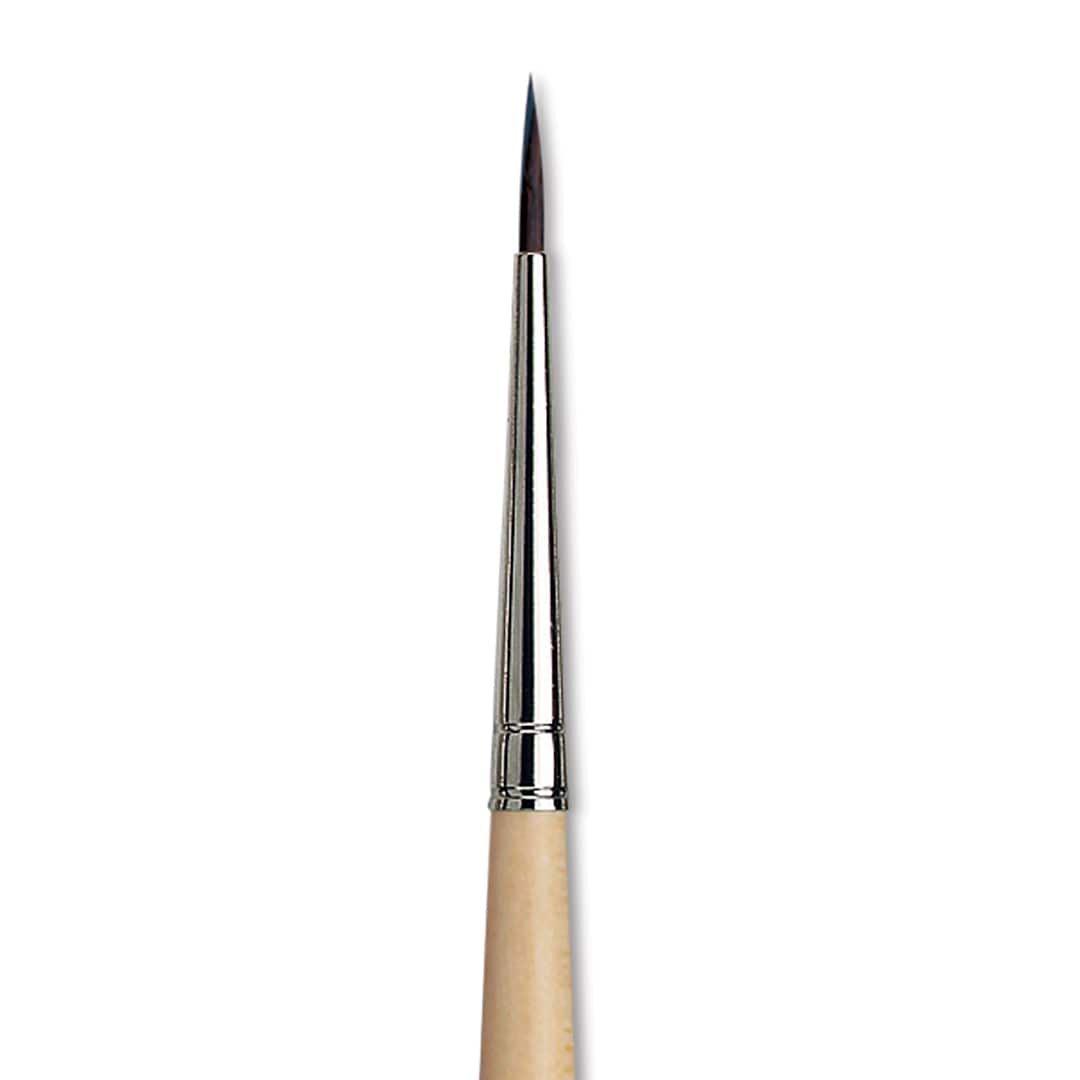 Open in modal - Da Vinci Petit Gris Pur Blue Squirrel Brush - Round, Short Handle, Size 1 close up