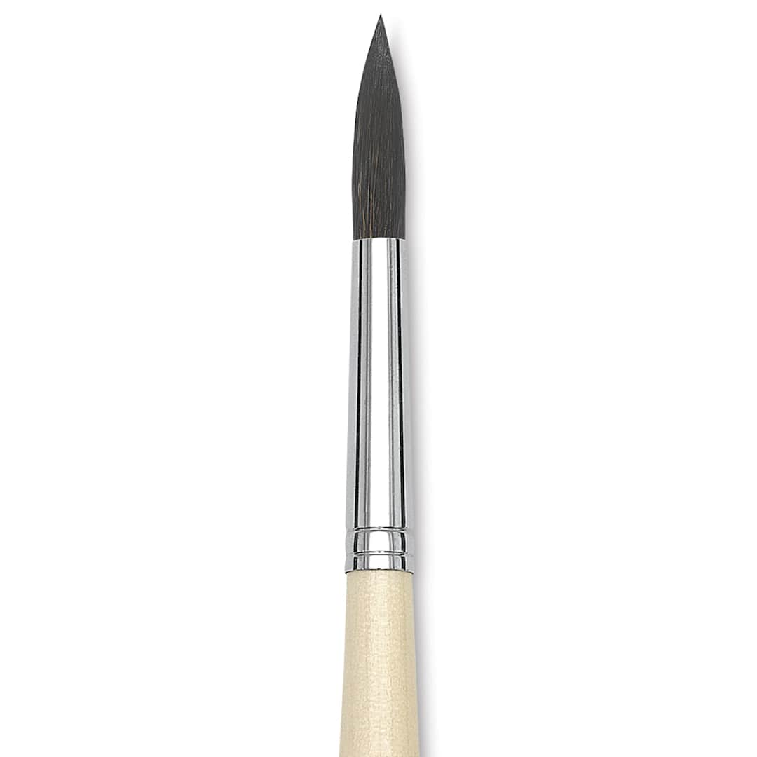 Open in modal - Da Vinci Petit Gris Pur Blue Squirrel Brush - Round, Short Handle, Size 10