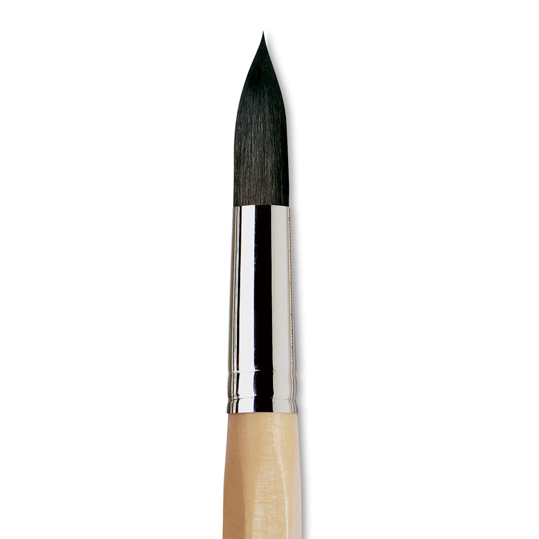 Open in modal - Da Vinci Petit Gris Pur Blue Squirrel Brush - Round, Short Handle, Size 30 close up