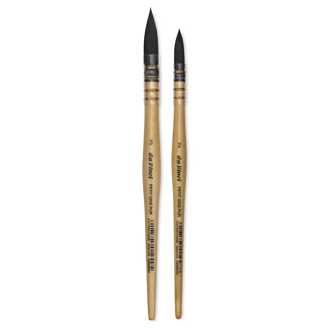 Open in modal - Da Vinci Petit Gris Pur Blue Squirrel Brush - 5427 Quill, Set of 2