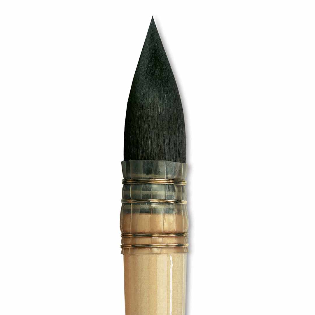 Open in modal - Da Vinci Petit Gris Pur Blue Squirrel Brush - Quill, Short Handle, Size 12 close up