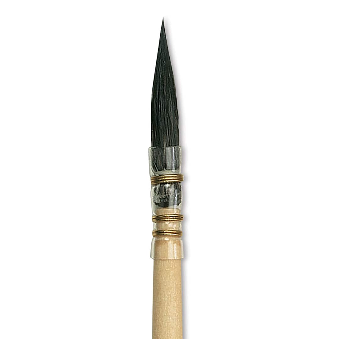 Open in modal - Da Vinci Petit Gris Pur Blue Squirrel Brush - Quill, Short Handle, 3/0 close up