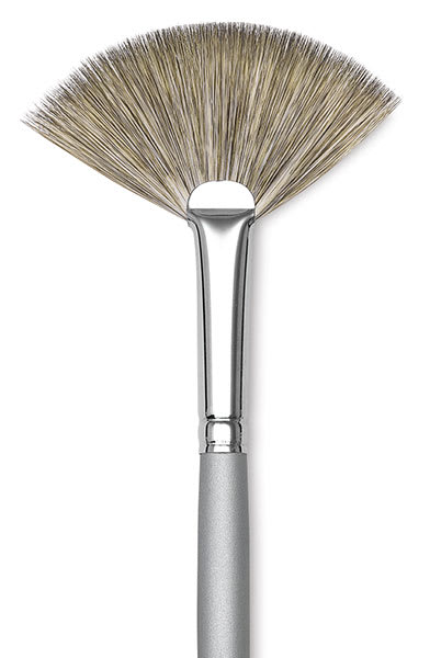 Open in modal - Dynasty Faux Squirrel Brushes - Closeup of tip of Fan Brush