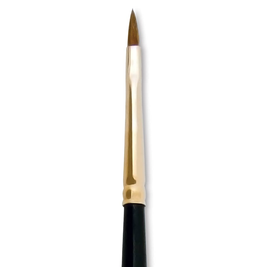 Open in modal - Silver Brush Renaissance Red Sable Brush - Cat's Tongue, Short Handle, Size 1 close up