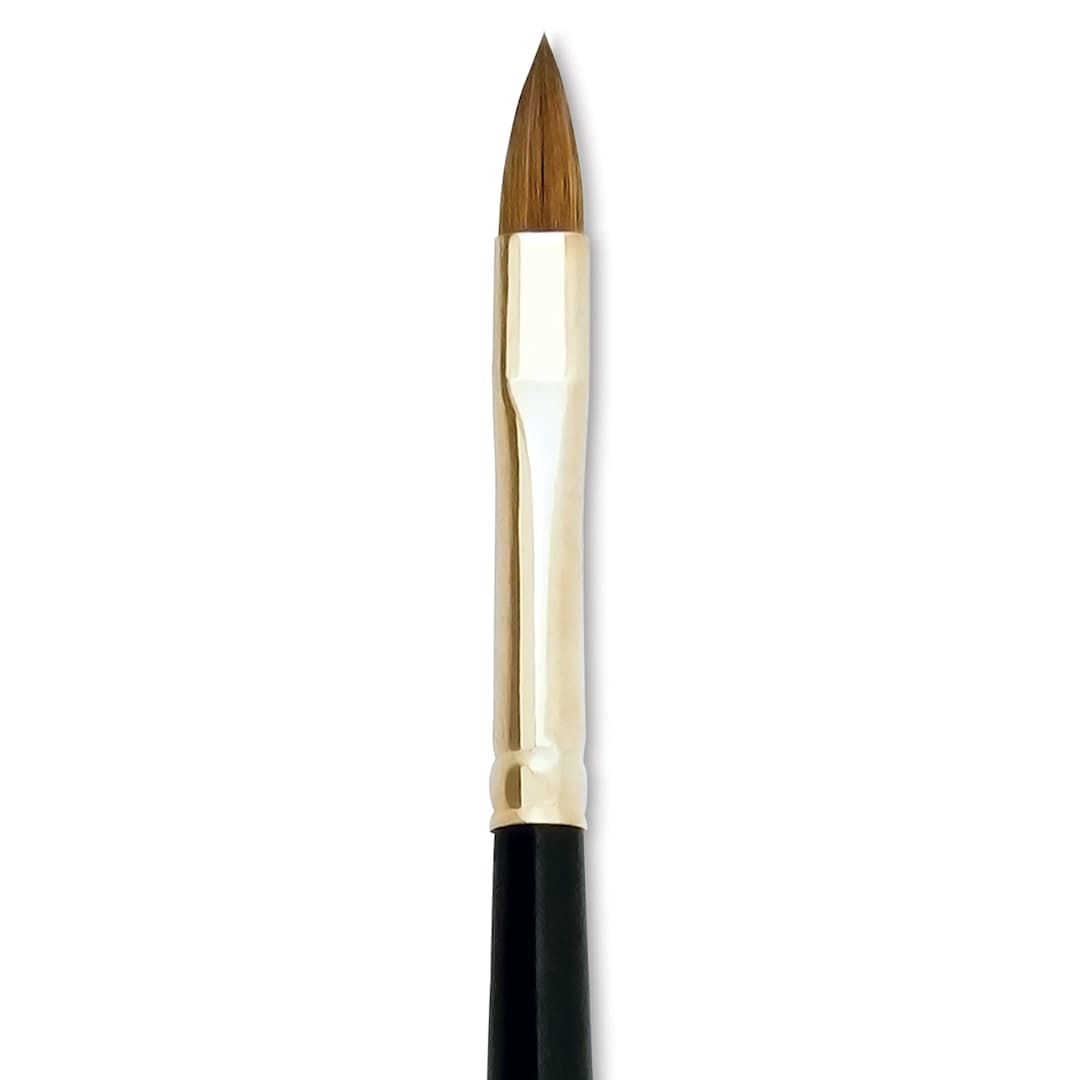 Open in modal - Silver Brush Renaissance Red Sable Brush - Cat's Tongue, Short Handle, Size 6 close up