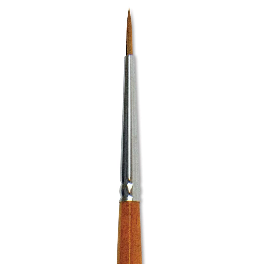 Open in modal - Silver Brush Golden Natural Brush - Round, Short Handle, Size 1 close up