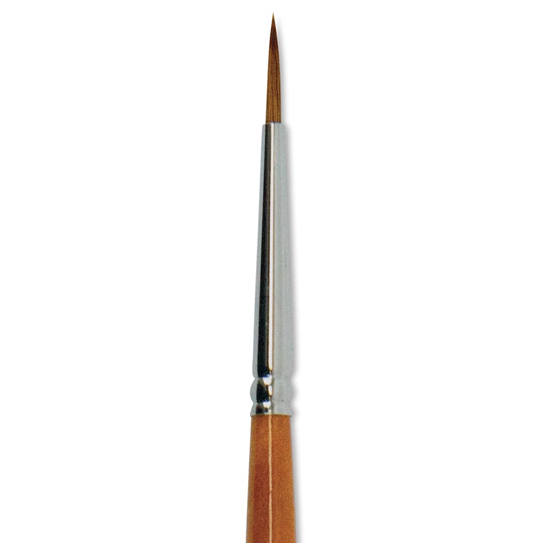 Open in modal - Silver Brush Golden Natural Brush - Round, Short Handle, Size 2 close up