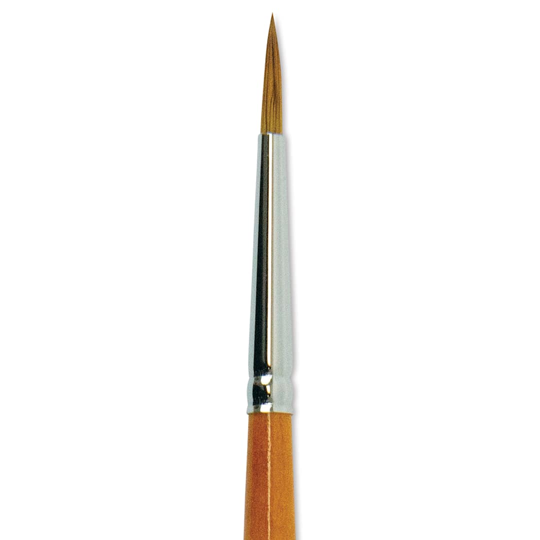 Open in modal - Silver Brush Golden Natural Brush - Round, Short Handle, Size 4 close up