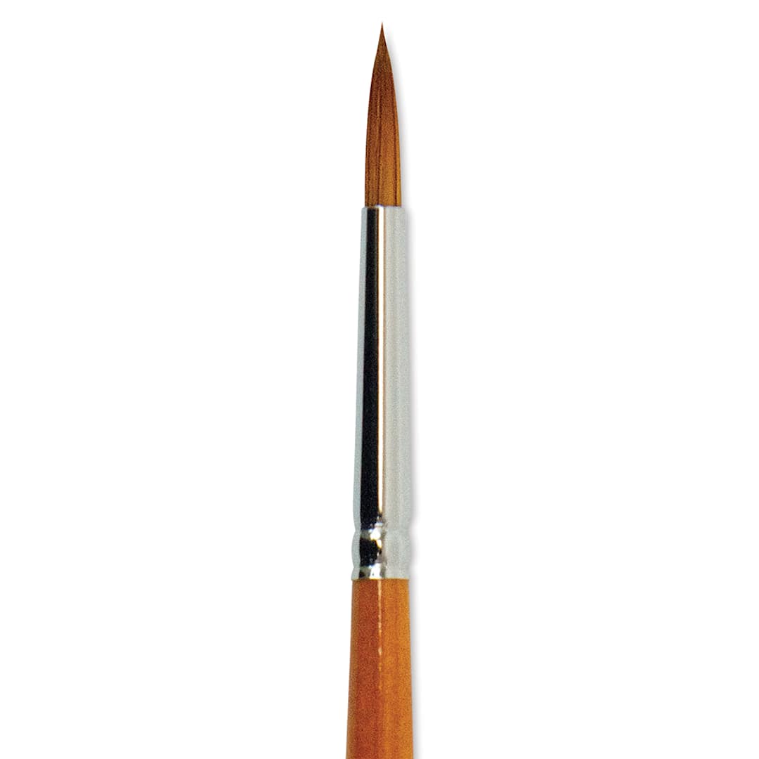 Open in modal - Silver Brush Golden Natural Brush - Round, Short Handle, Size 6 close up