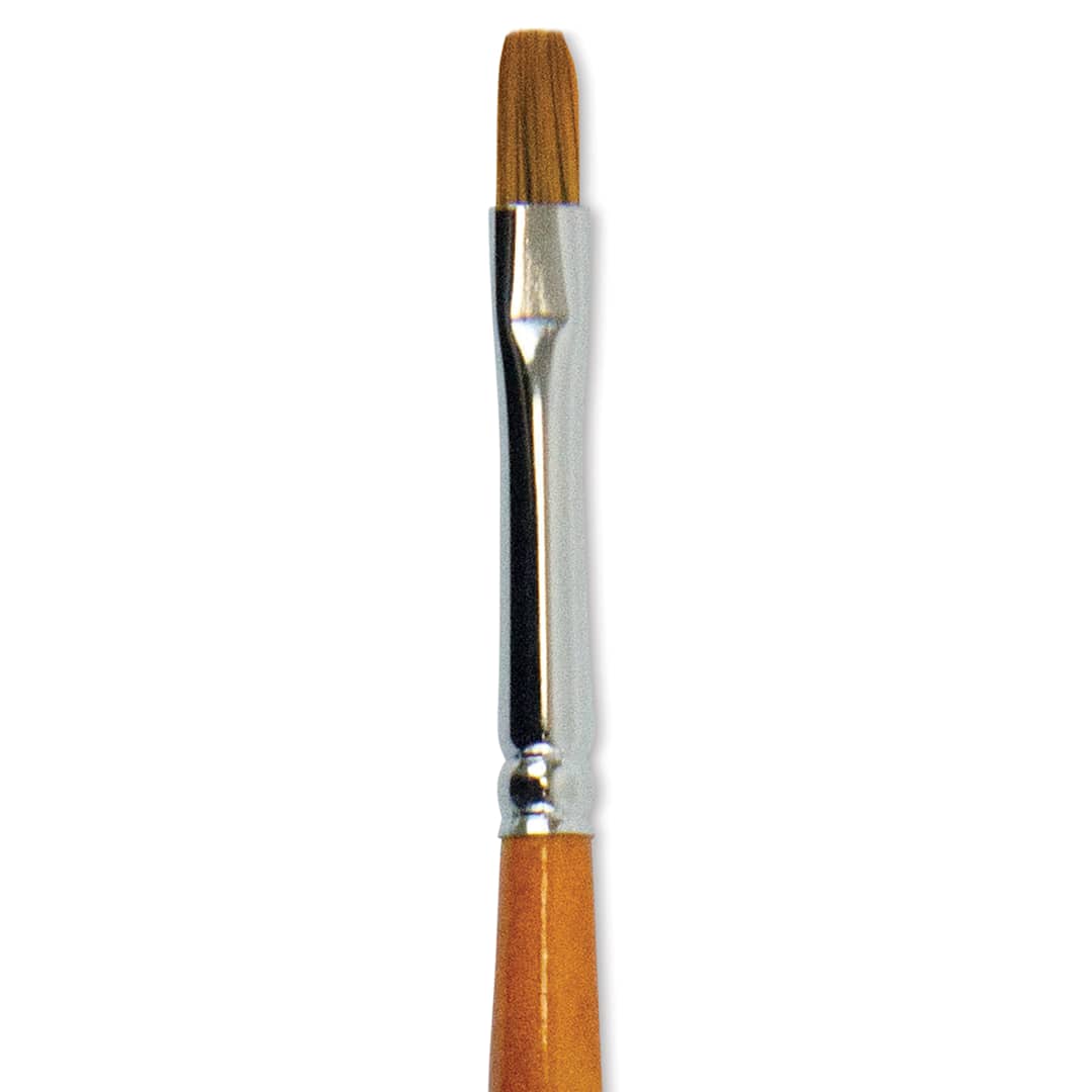 Open in modal - Silver Brush Golden Natural Brush - Shader, Short Handle, Size 4 close up