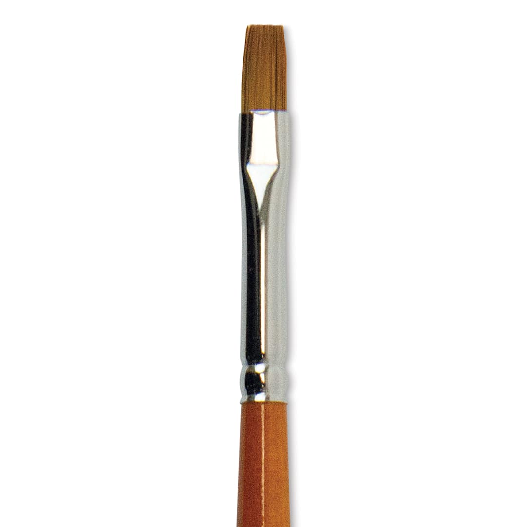 Open in modal - Silver Brush Golden Natural Brush - Shader, Short Handle, Size 6 close up