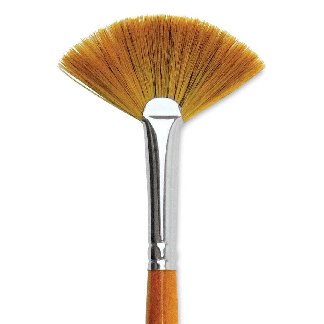 Open in modal - Silver Brush Golden Natural Brush - Fan, Size 4 close up