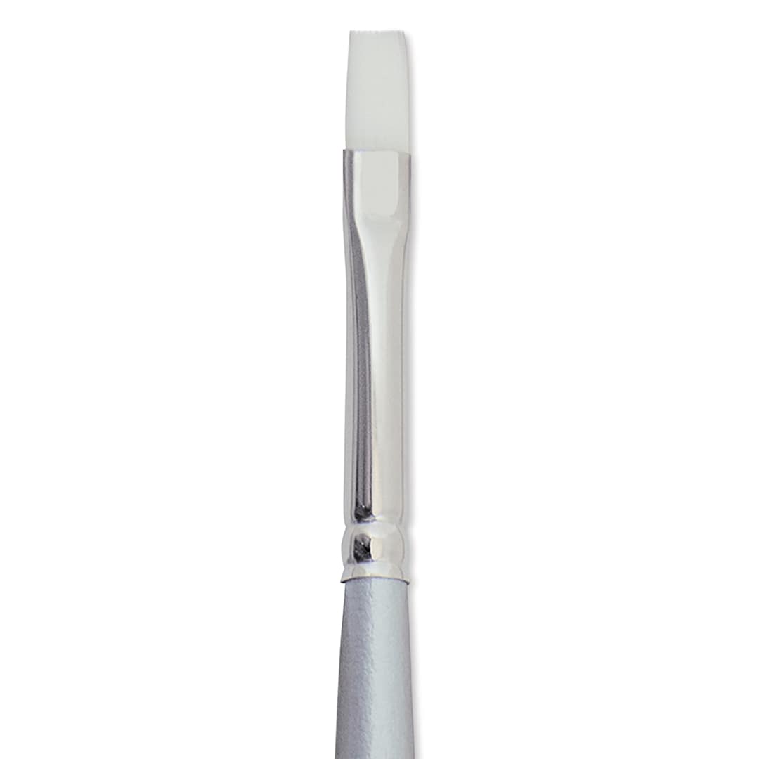 Open in modal - Silver Brush Silverwhite Synthetic Brush - Bright, Short Handle, Size 4 close up