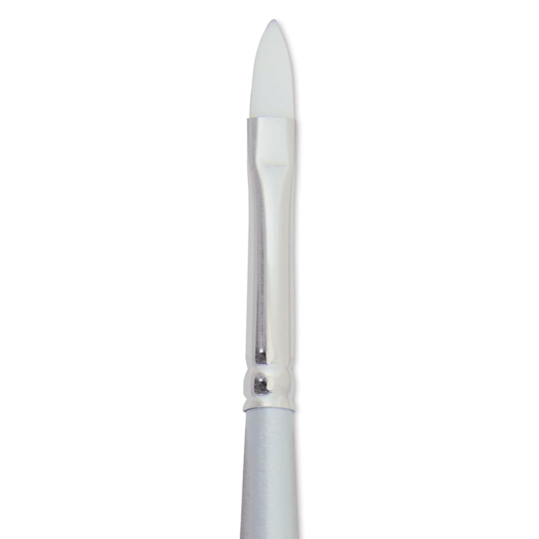 Open in modal - Silver Brush Silverwhite Synthetic Brush - Filbert, Short Handle, Size 6 close up