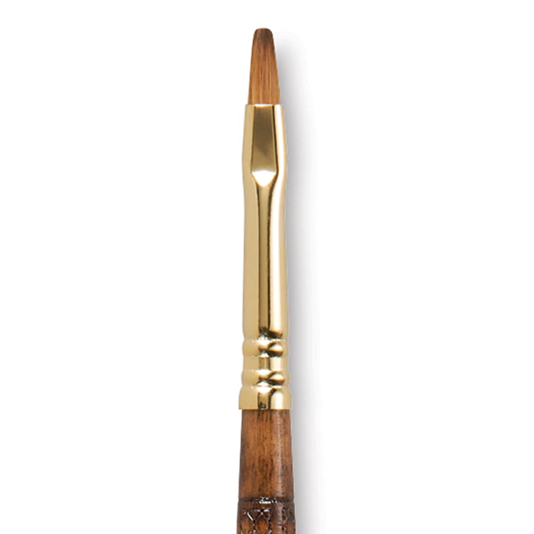 Open in modal - Escoda Reserva Kolinsky-Tajmyr Sable Brush - Bright, Short Handle, Size 4 (close-up)