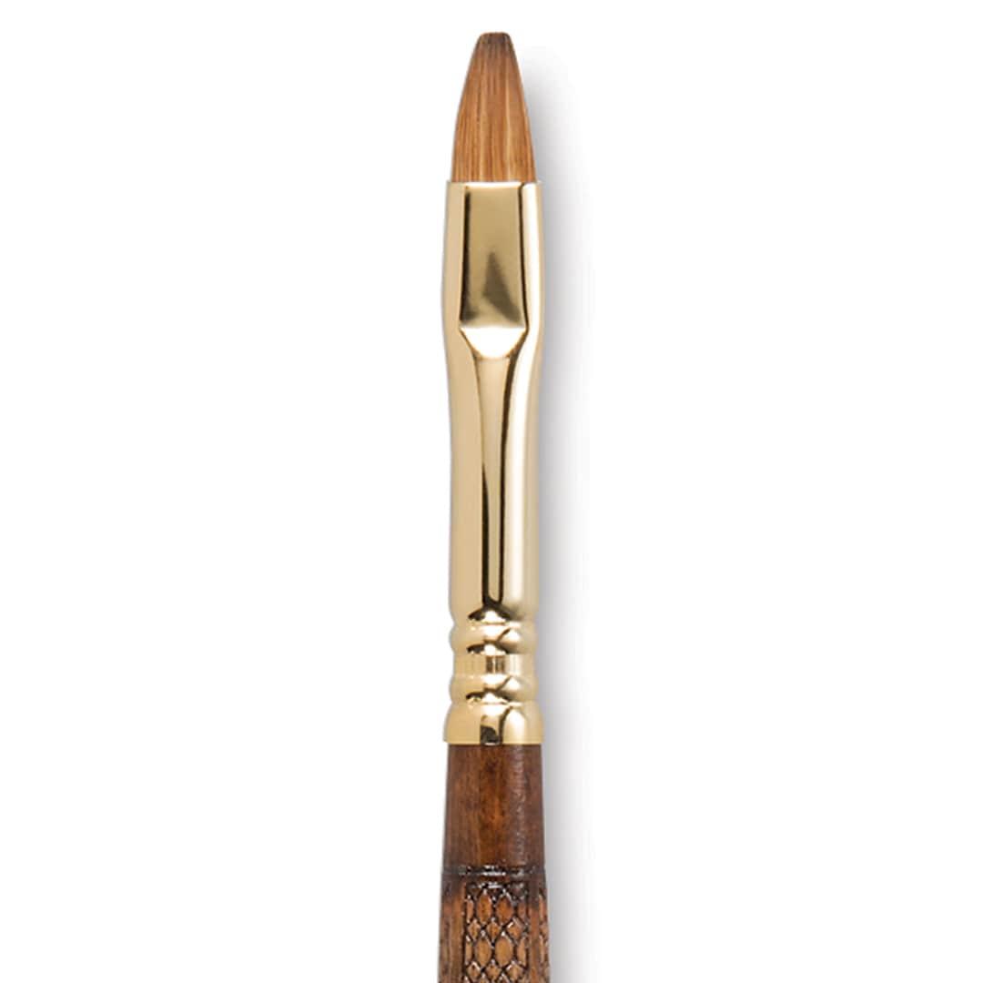 Open in modal - Escoda Reserva Kolinsky-Tajmyr Sable Brush - Bright, Short Handle, Size 8 (close-up)