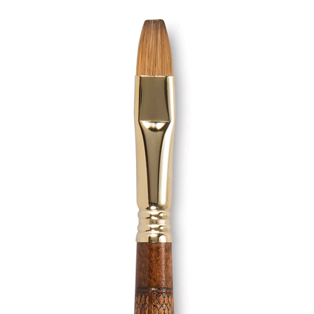 Open in modal - Escoda Reserva Kolinsky-Tajmyr Sable Brush - Bright, Short Handle, Size 12 (close-up)