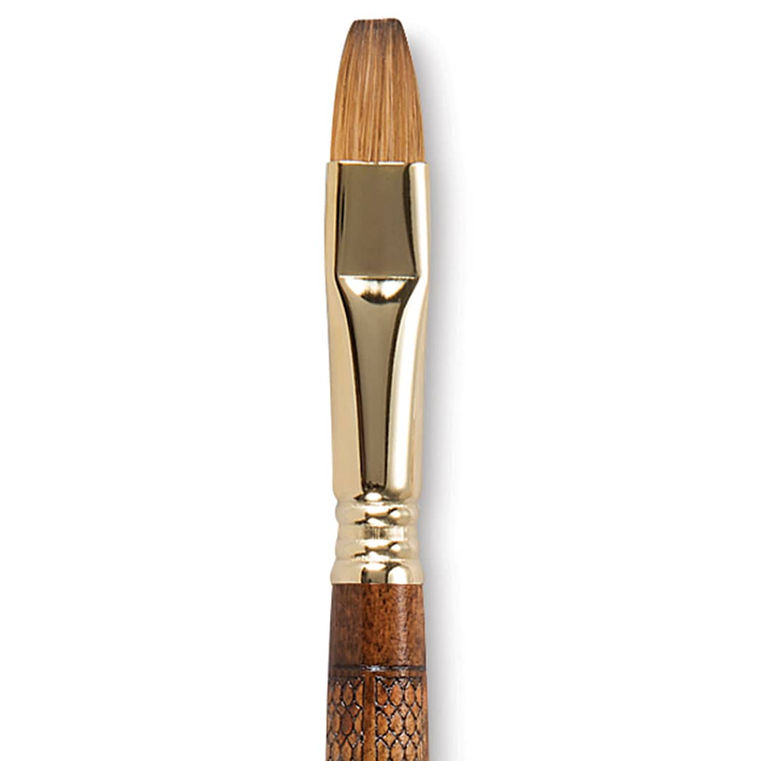 Open in modal - Escoda Reserva Kolinsky-Tajmyr Sable Brush - Bright, Short Handle, Size 14 (close-up)