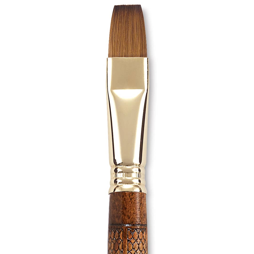 Open in modal - Escoda Reserva Kolinsky-Tajmyr Sable Brush - Bright, Short Handle, Size 16 (close-up)