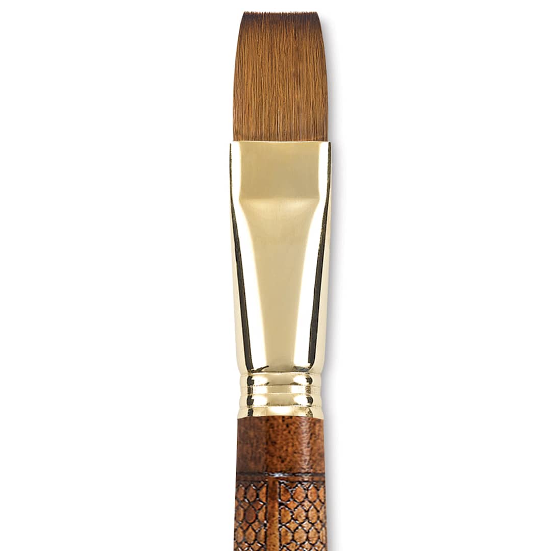Open in modal - Escoda Reserva Kolinsky-Tajmyr Sable Brush - Bright, Short Handle, Size 18 (close-up)