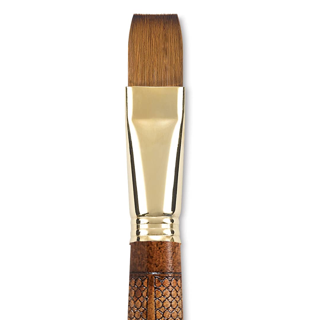 Open in modal - Escoda Reserva Kolinsky-Tajmyr Sable Brush - Bright, Short Handle, Size 20 (close-up)