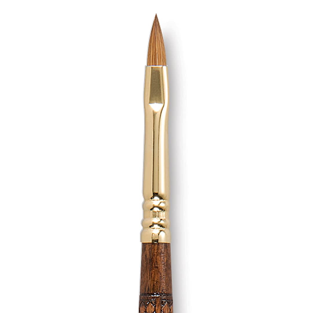 Open in modal - Escoda Reserva Kolinsky-Tajmyr Sable Brush - Filbert, Short Handle, Size 4 (close-up)